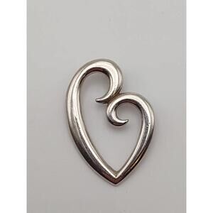 James Avery Retired Scroll Heart Pendant Sterling Silver
